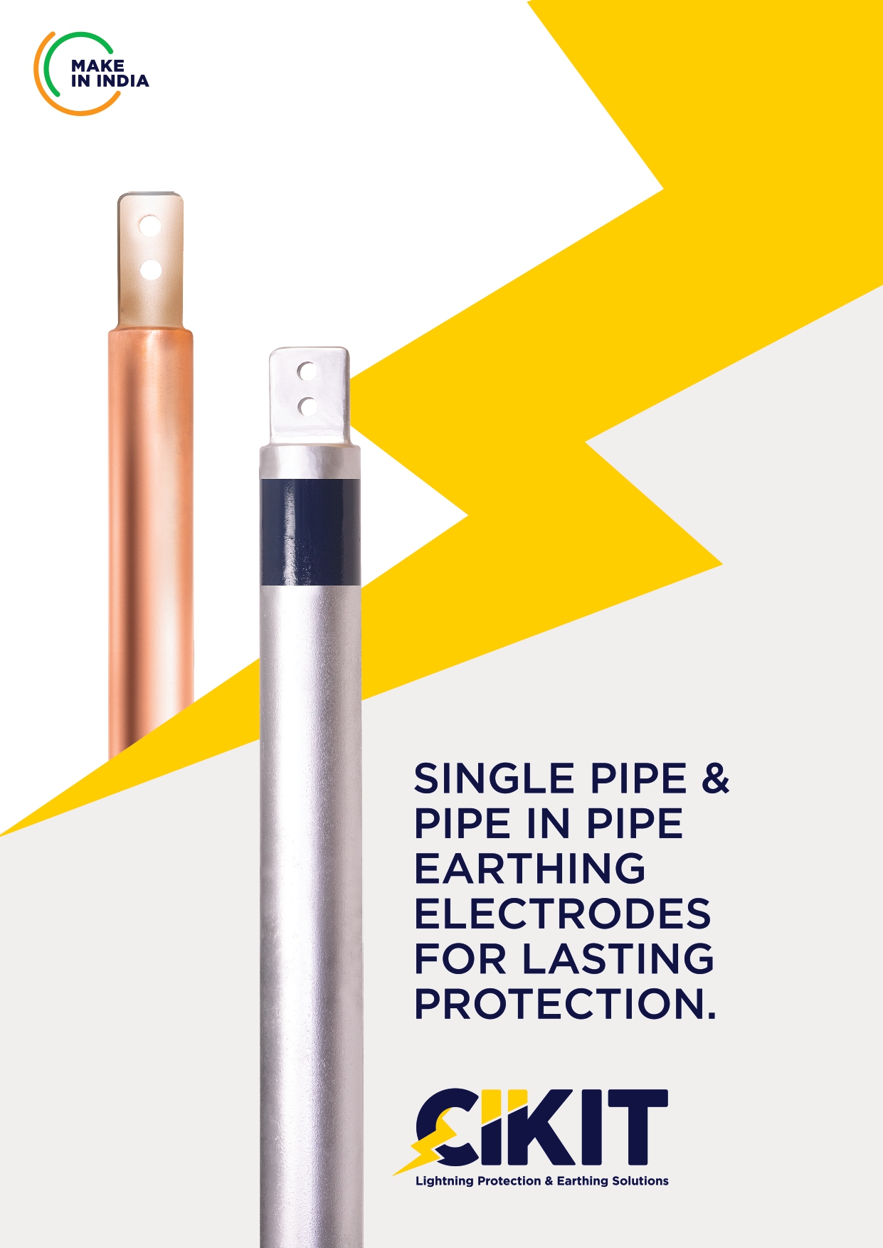 The cover image of the 'Single Pipe & PIP Earthing Electrode' product factsheet.