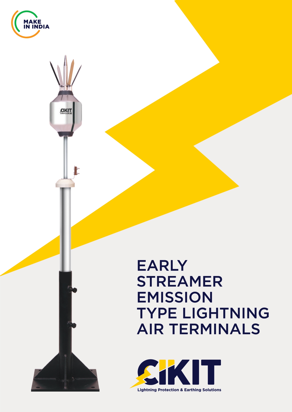 The cover image of the 'Early Steamer Emission Type Lightning Air Terminal' product factsheet.